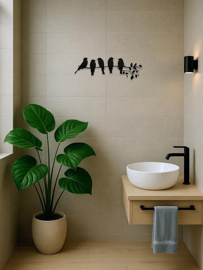 Silhouette - Birds On A Branch Wall Art