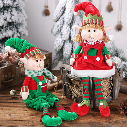 Christmas Dangle-Legs Sitting Dolls