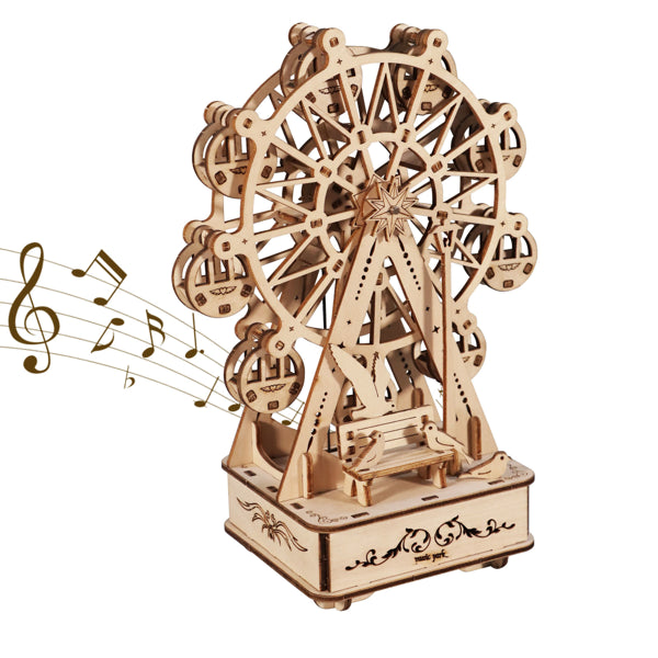 3D Wooden Puzzle  - 92pc Music Box Ferris Wheel DIY Model Kit