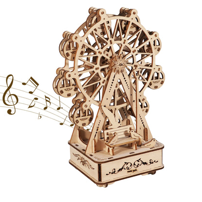 3D Wooden Puzzle  - 92pc Music Box Ferris Wheel DIY Model Kit