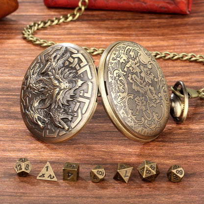 Pocket Watch Shaped Tabletop DND Game Dice Set