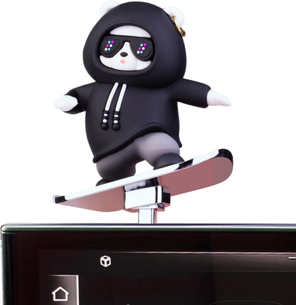 Mini Dashboard Skateboarding Bear