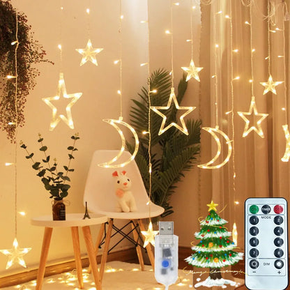 Magical Moons & Stars Solar Icicle Light String