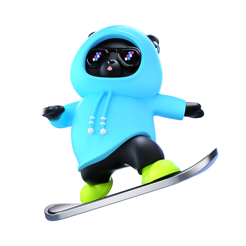 Mini Dashboard Skateboarding Bear
