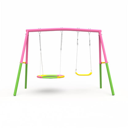 Heavy Duty Metal A-Frame Outdoor Swing Set