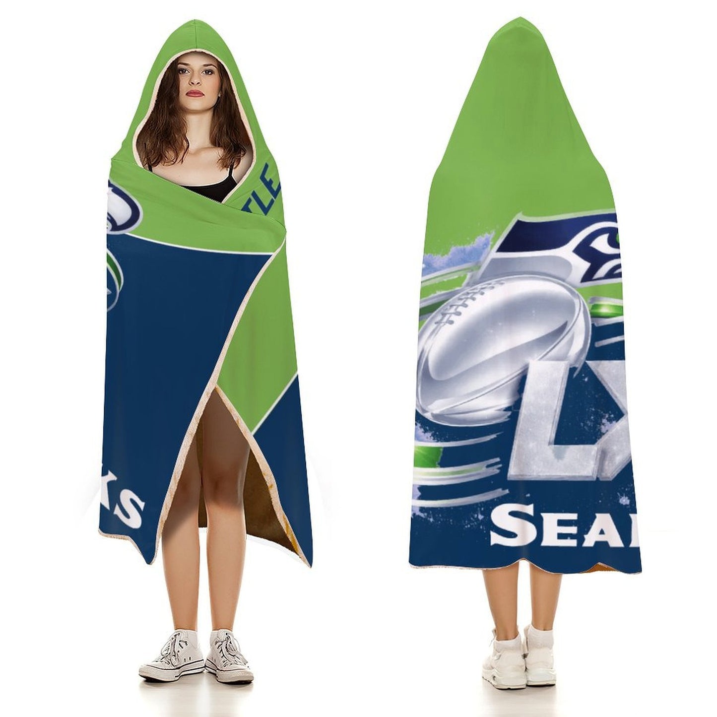 Superbowl LX - Seattle Seahawks Hooded Blanket