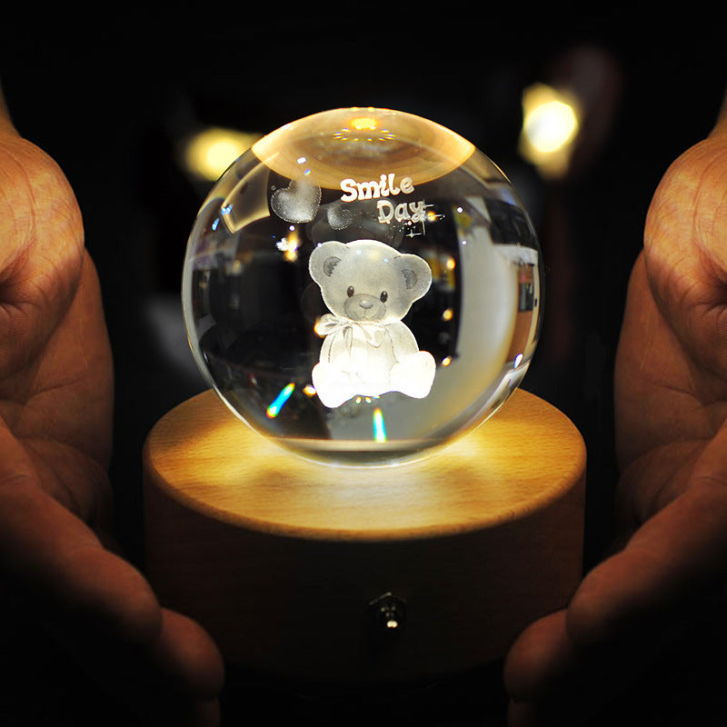 Crystal Ball Luminous Rotating Music Box