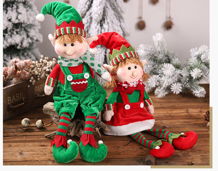 Christmas Dangle-Legs Sitting Dolls