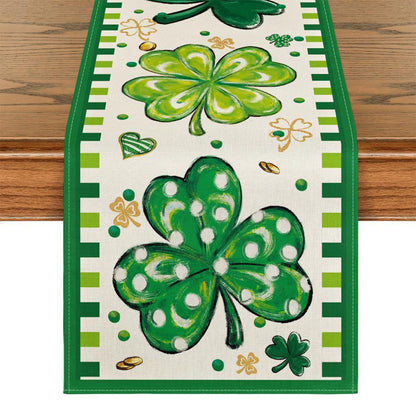 St Patrick Lucky Four-Leaf Clover Table Runners