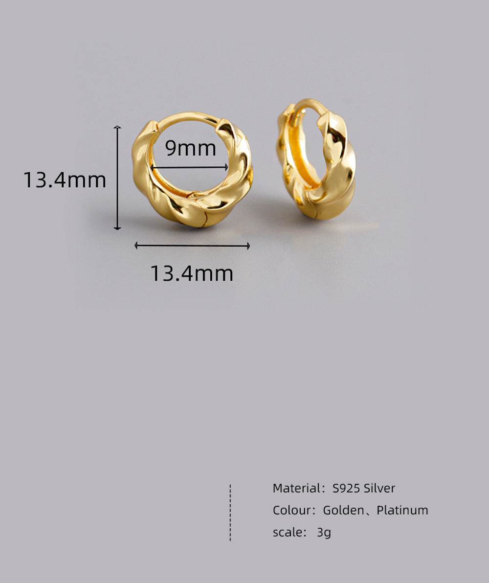 Golden Circle Twisted S925 Earrings - Shop Jobie