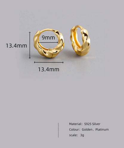 Golden Circle Twisted S925 Earrings - Shop Jobie