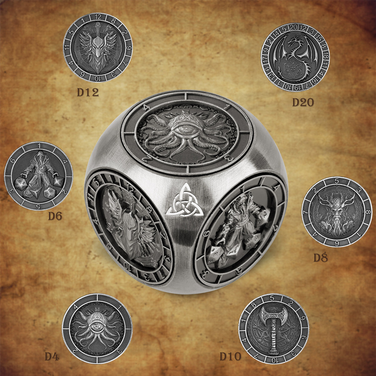 6-pk DND Dice Wheel Gift Box Set