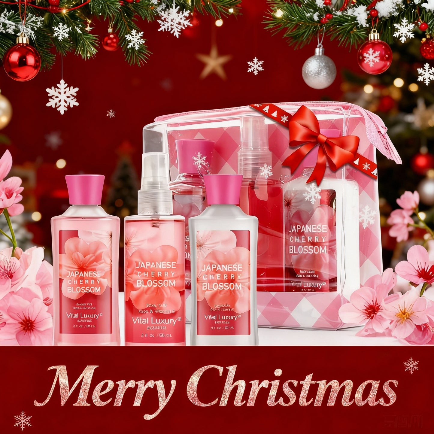3pc Sakura Infused Japanese Cherry Blossom Spa Set