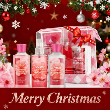 3pc Sakura Infused Japanese Cherry Blossom Spa Set