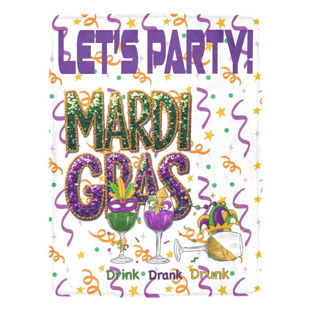 Cozie Hug Let's Party Mardi Gras Blanket - Shop Jobie