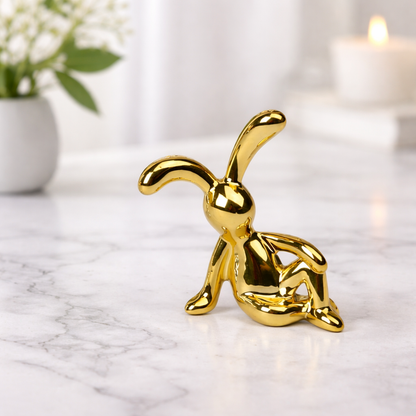 Cartoon Sitting Long Eared Rabbit