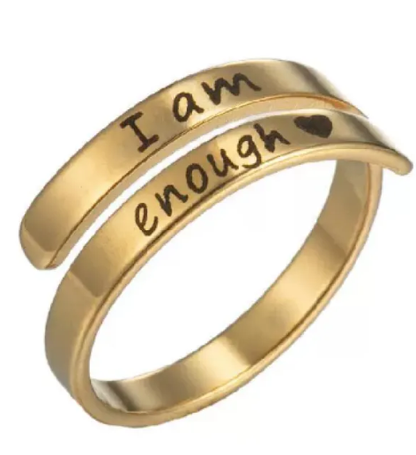 "I Am Enough" Stainless Steel Ring