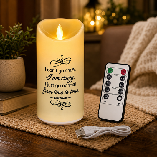 Flameless Led Candle w/Humorous Quotes
