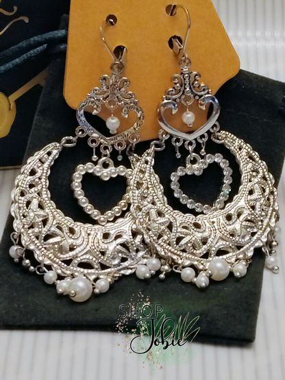 Heart & Pearls Earrings