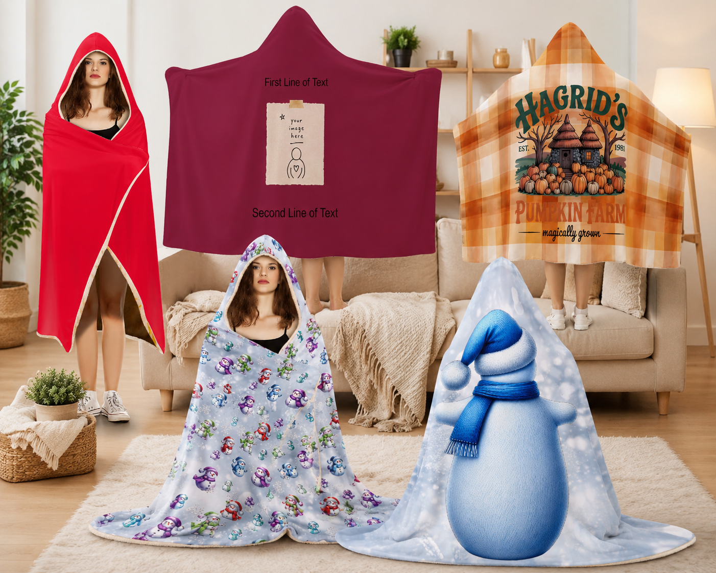 Cozie Hugs 50x60 Hooded Blankets