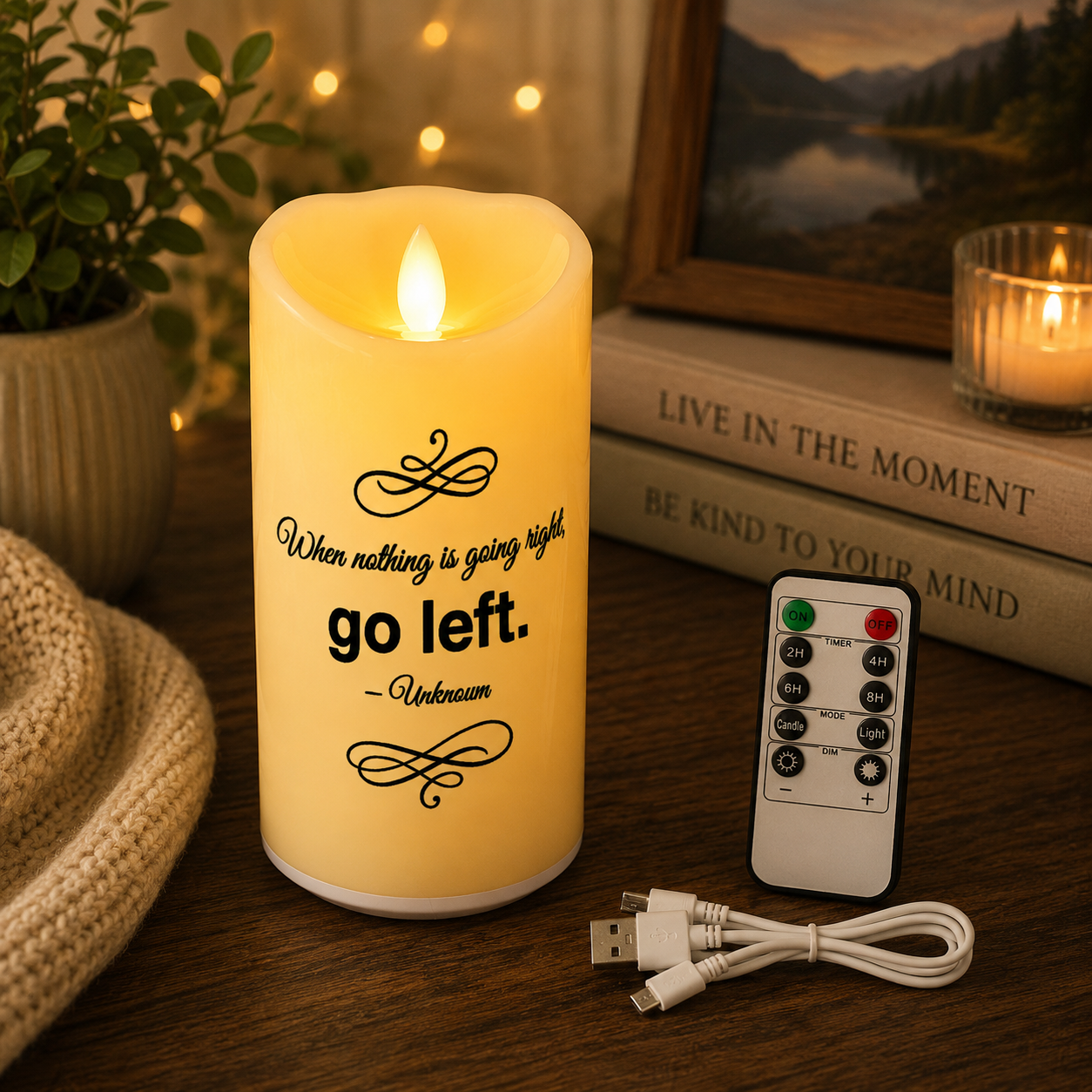 Flameless Led Candle w/Humorous Quotes