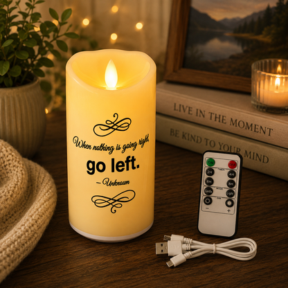 Flameless Led Candle w/Humorous Quotes