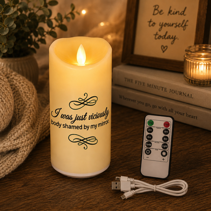 Flameless Led Candle w/Humorous Quotes
