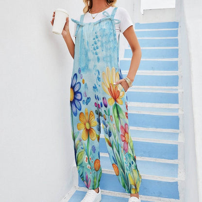 Bow Knot Baggy Overalls - Shop Jobie