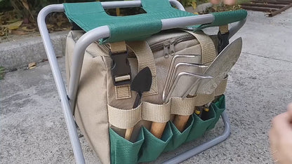 Gardening Stool With Tote Bag Chair