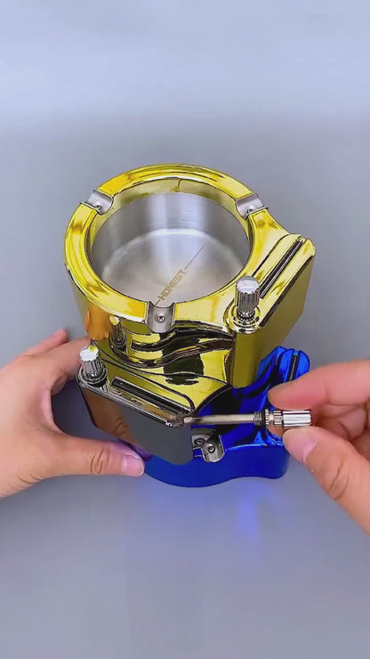Large Ashtray With Permanent Match Lighter