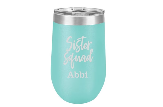 Sister Squad Tumbler w/straw and brush