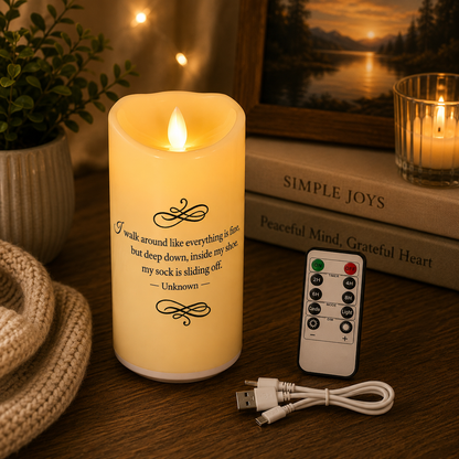 Flameless Led Candle w/Humorous Quotes