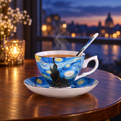 Luxury Van Gogh Cup & Saucer Tea Set