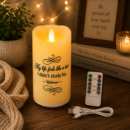 Flameless Led Candle w/Humorous Quotes