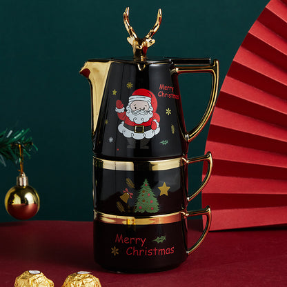 Stacking Holiday Tea Set - Elk Topper
