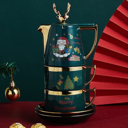 Stacking Holiday Tea Set - Elk Topper