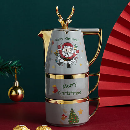 Stacking Holiday Tea Set - Elk Topper