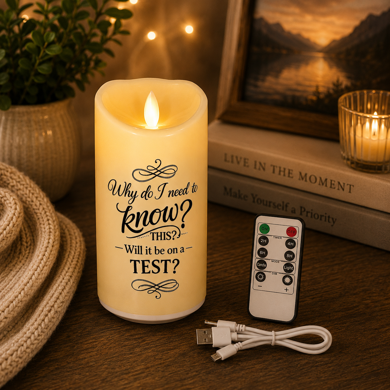 Flameless Led Candle w/Humorous Quotes