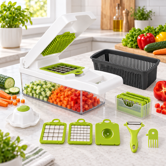 Life Skills - Food Prep: 12-in-1 Veggie Chopper Set