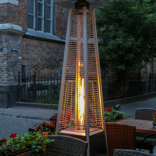 Outdoor 48,000 BTU Pyramid Heater with Wheels - 22.64*20.67*88.19 Inches