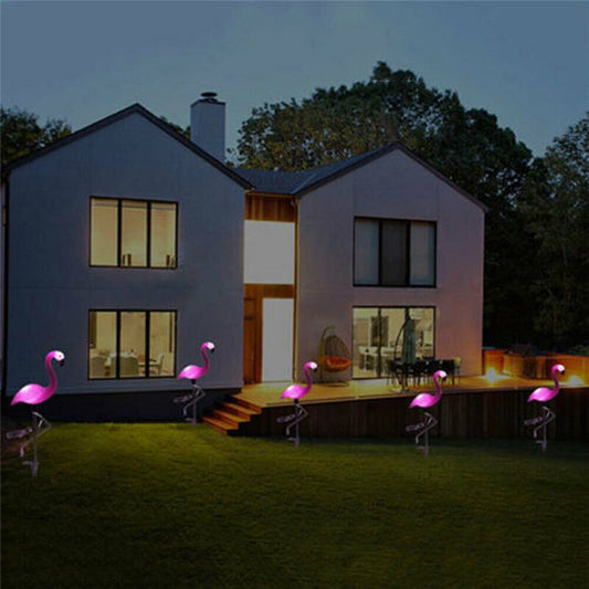 Solar Power Garden Light Beautiful Pink Flamingo Lawn Decor Garden Stake Landscape Lamp Outdoor Lighting