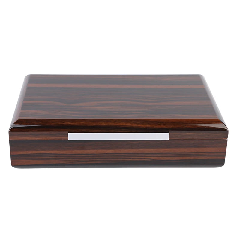 Luxury Glossy Rectangle Cigar Humidor Walnut Solid Wood Cabinet Office Household Cigar Case Large Capa