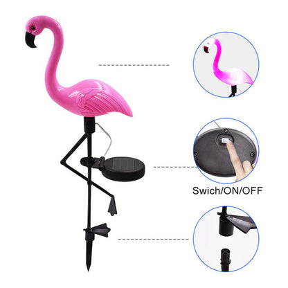 Solar Power Garden Light Beautiful Pink Flamingo Lawn Decor Garden Stake Landscape Lamp Outdoor Lighting