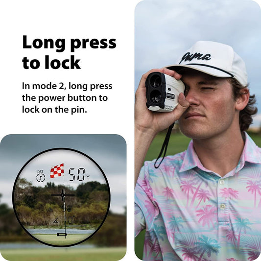 Laser Golf Rangefinder 650 Yards Range Finder Distance Measuring with Flag Lock GS24