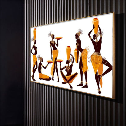 Abstract African Women Canvas Paintings on the Wall Poster and Print Modern Wall Art Picture for Living Room Decoration No Frame