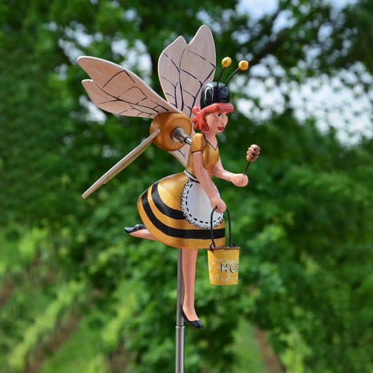 Garden Decor Wind Spinners Whirligig-Asuka Series Windmill Whirly Miss Beesy Garden Lawn Decoration Flower Ornament Decoration