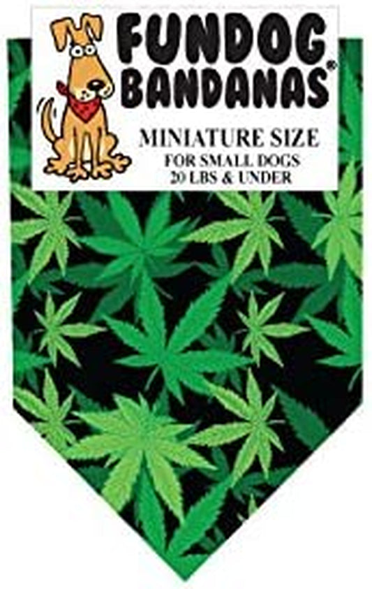 Marijuana Leaf Dog Bandana for Small Dogs (Miniature)